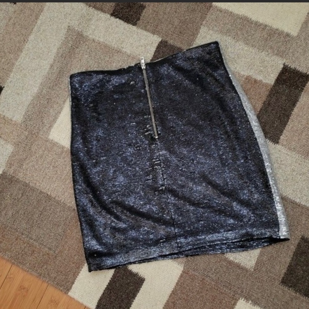 Iro Colinne Metallic Sequined Stretch-Jersey skirt size 1